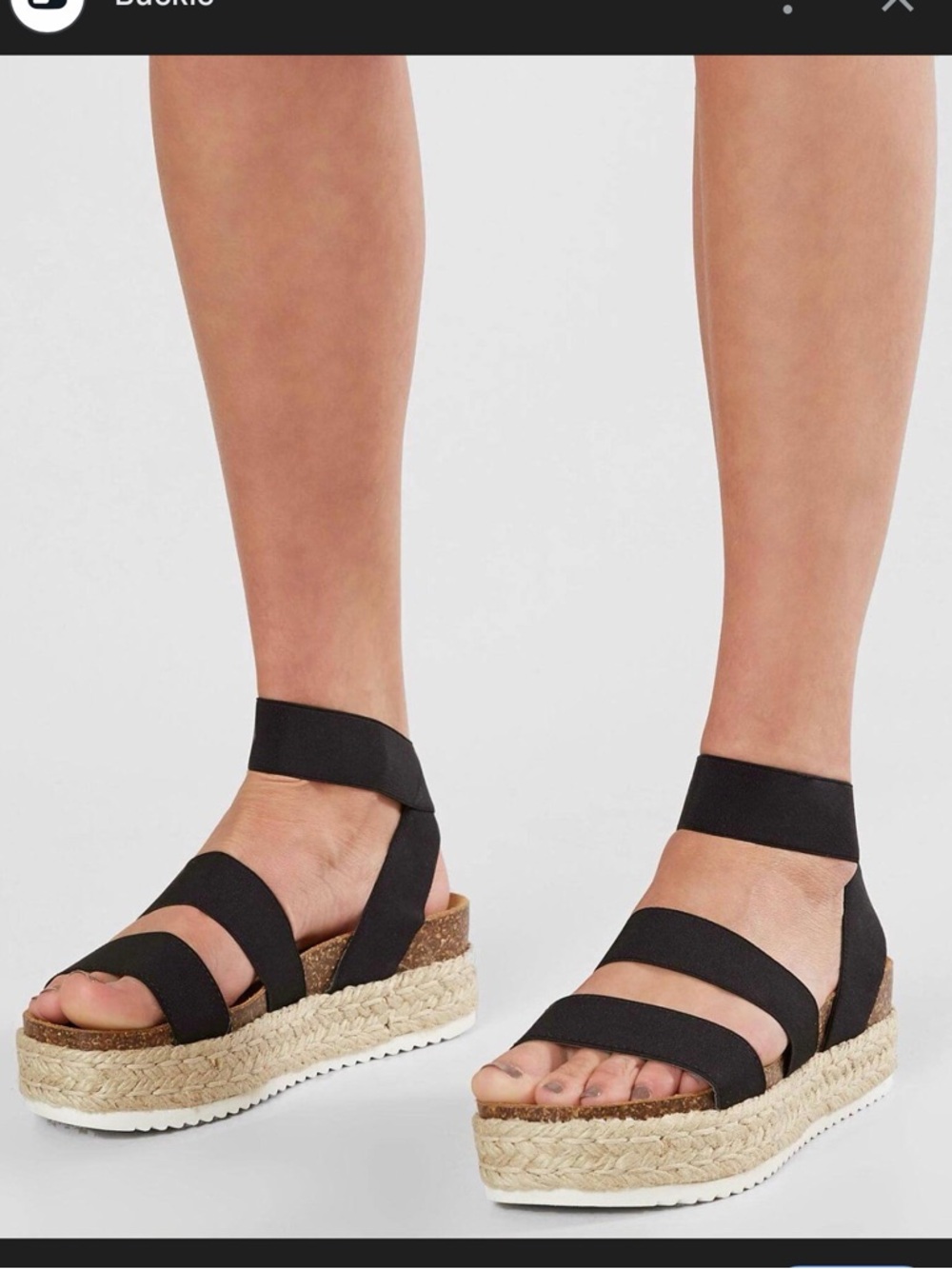 Target Black Elastic Strap Espadrille Platform Sandals